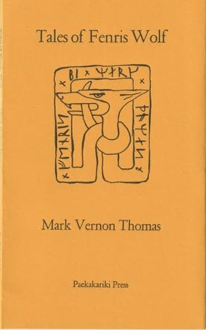  Tales of Fenris Wolf by Mark Vernon. Book cover has an illustration of a wolf with its tail in its mouth on an orange background. Thomas