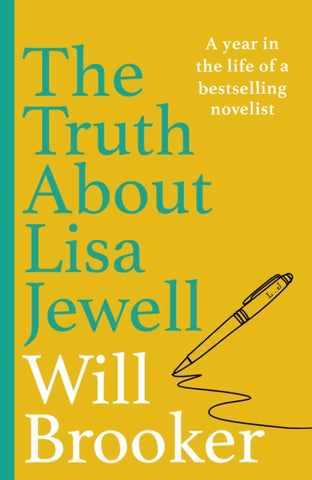The Truth About Lisa Jewell by Will Brooker. book cover has a ballpoint pen on a mustard yellow background.