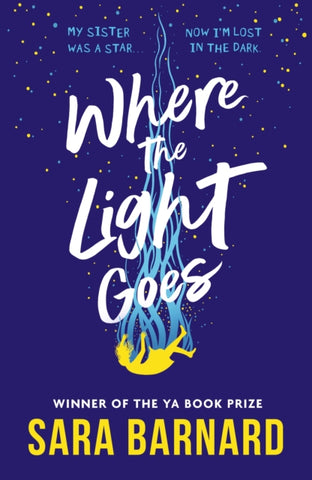 Where the Light Goes by Sara Barnard. Book cover has an illustration of a yellow person falling on a purple background.