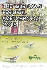 The Wigtown Sketchbook 2015 : 1 by Shoo Rayner. Book cover has an illustration of a bowling green, with trees and buildings in the background.