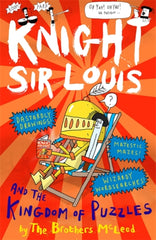 Knight Sir Louis and the Kingdom of Puzzles : An Interactive Adventure Story for Kids by The Brothers McLeod. Book cover has an illustration of a knight on a deck chair.